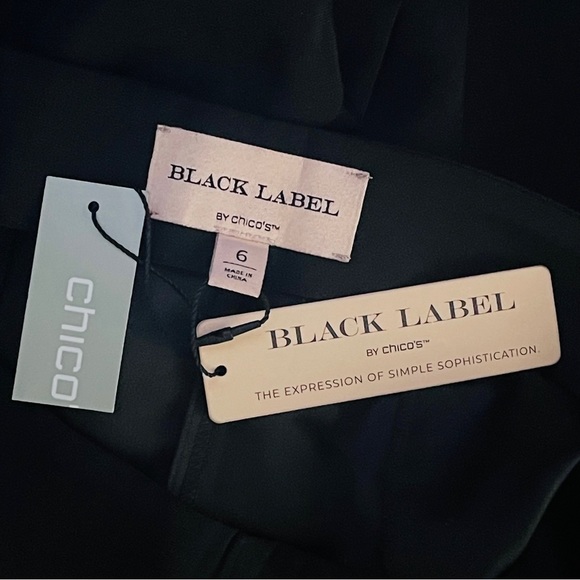 Chico’s Black Label Crepe Flow Tuxedo Pants Classic Fit Zipper Lightweight - Picture 5 of 8